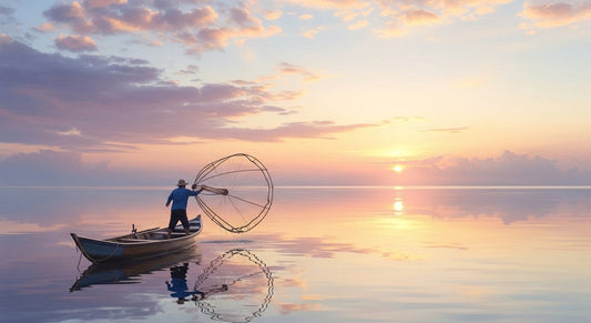 Fisherman casting net representing Casting Tomorrow into God’s Hands