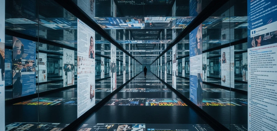 A hallway of mirrors reflecting life's distractions