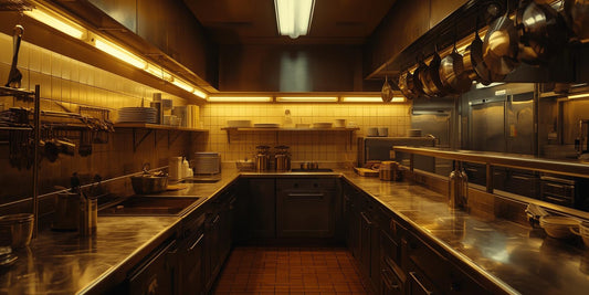 A clean restaurant kitchen from Learning to Trust God's Timing