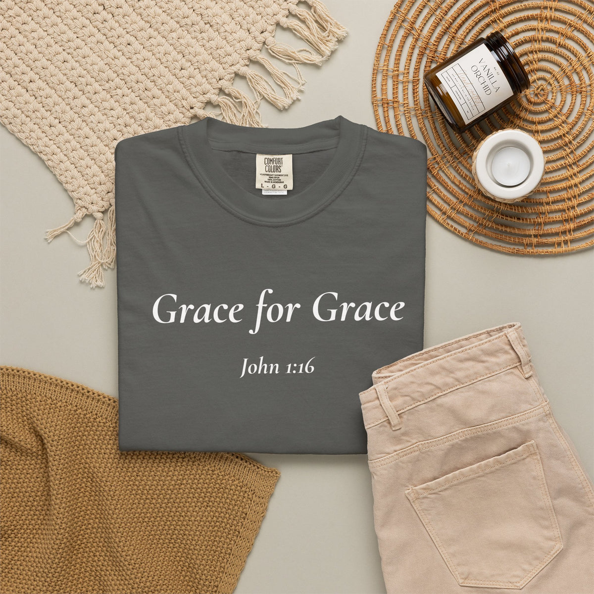 Grace for Grace — John 1:16 Scripture Tee - Abide and Reflect