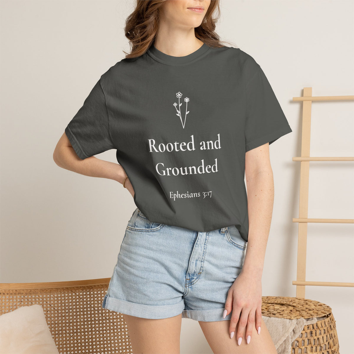 Rooted and Grounded — Ephesians 3:17 Scripture Tee - Abide and Reflect