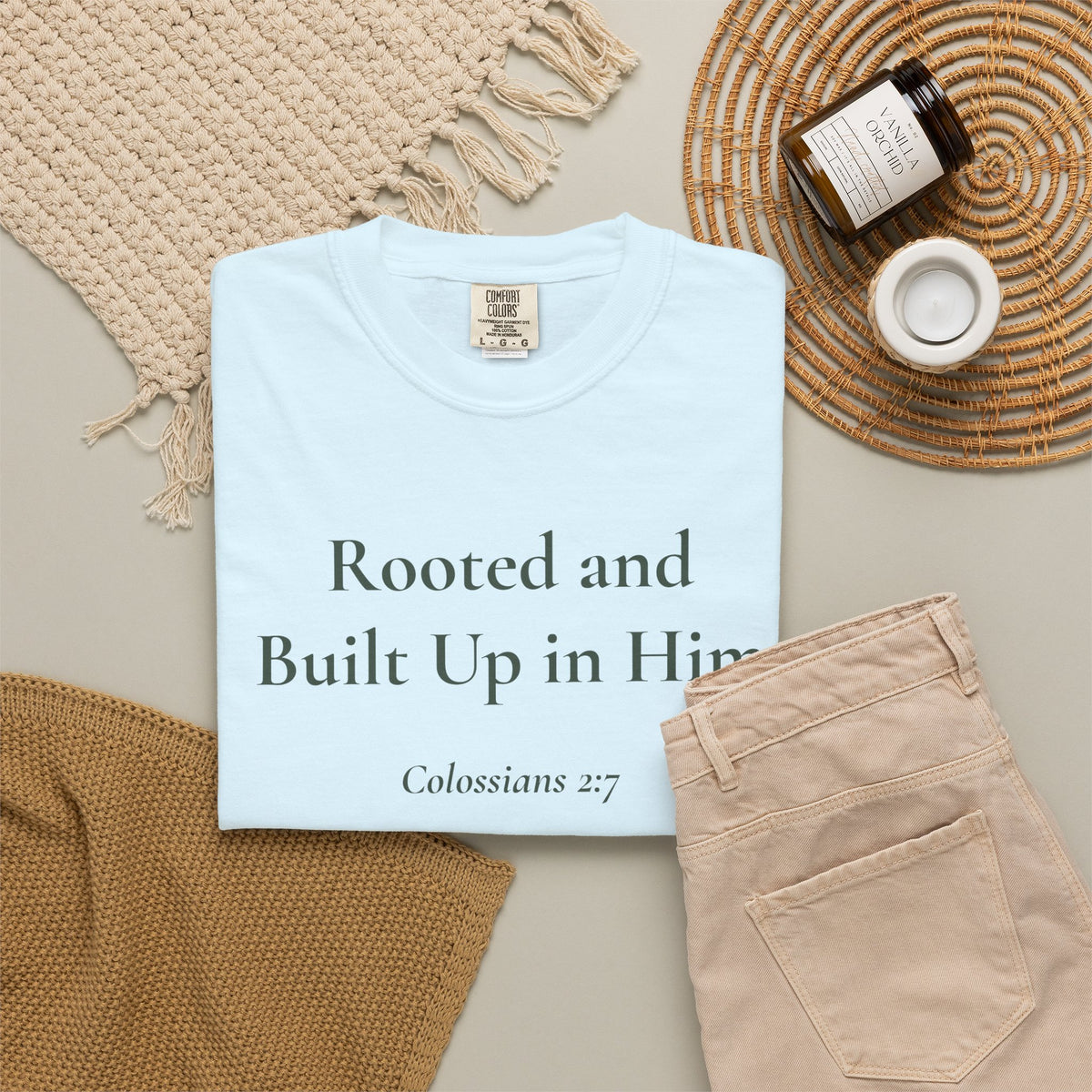 Rooted and Built Up in Him — Colossians 2:7 Scripture Tee