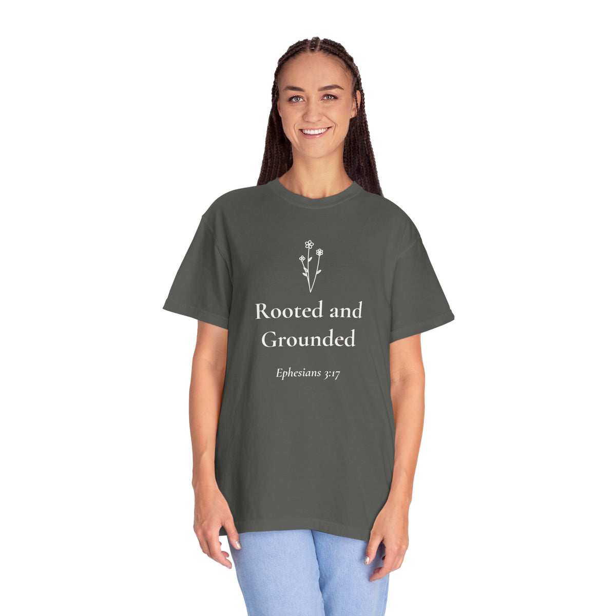 Rooted and Grounded — Ephesians 3:17 Scripture Tee - Abide and Reflect