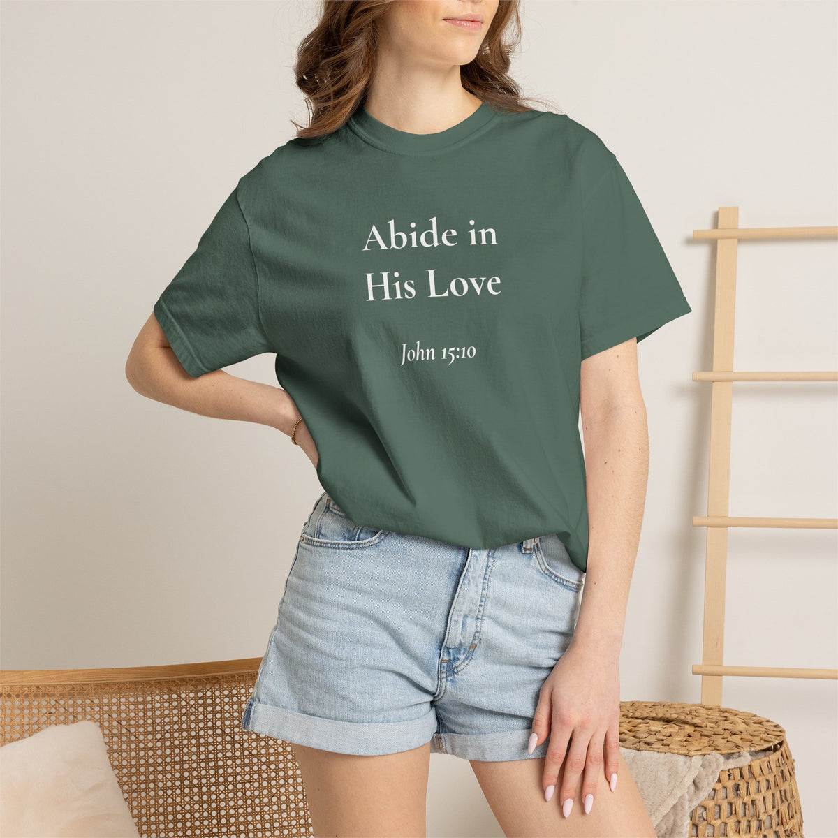 Abide in His Love — John 15:10 Scripture Tee - Abide and Reflect