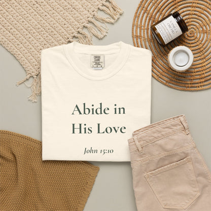Abide in His Love — John 15:10 Scripture Tee - Abide and Reflect