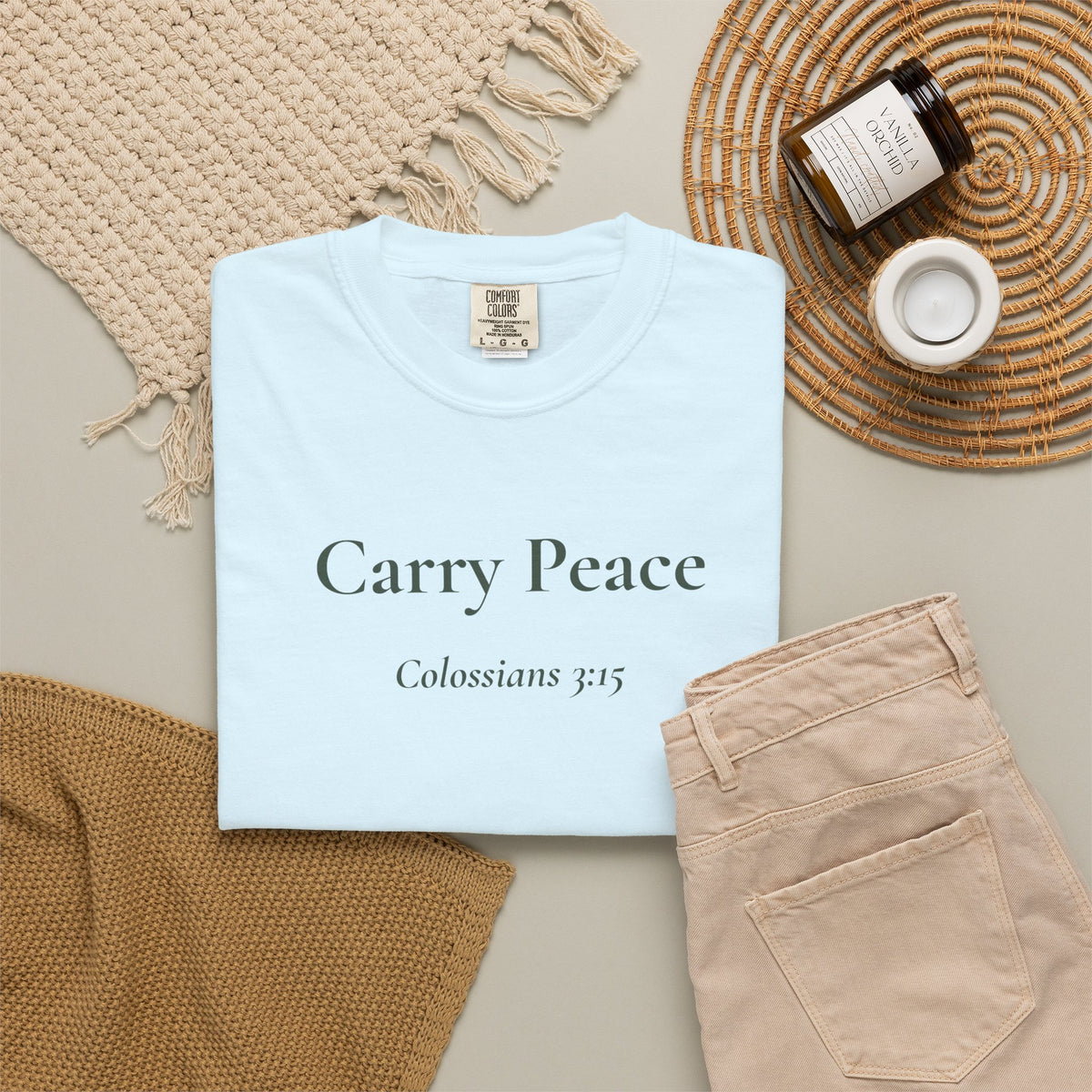 Carry Peace — Colossians 3:15 Scripture Tee
