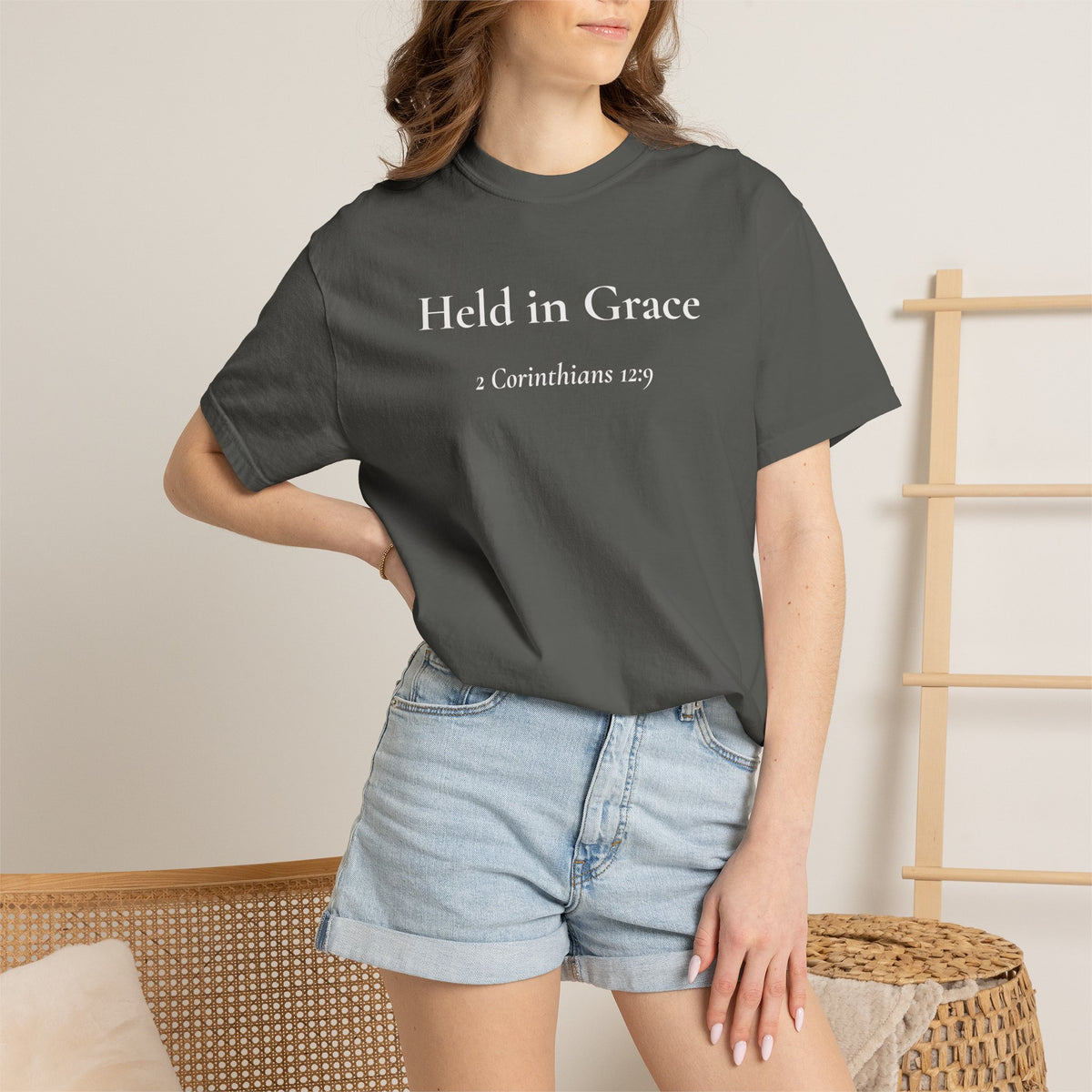 Held in Grace — 2 Corinthians 12:9 Scripture Tee