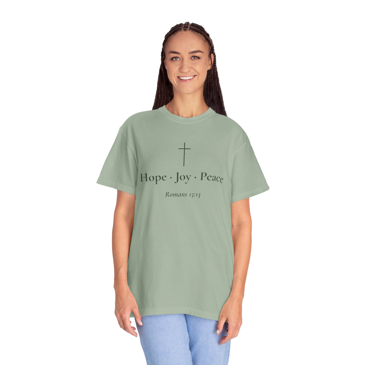 Hope · Joy · Peace — Romans 15:13 Scripture Tee - Abide and Reflect