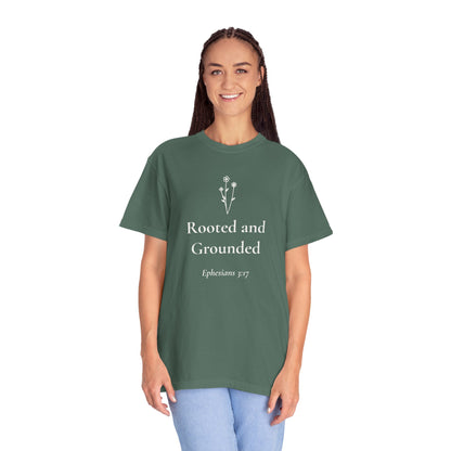 Rooted and Grounded — Ephesians 3:17 Scripture Tee - Abide and Reflect