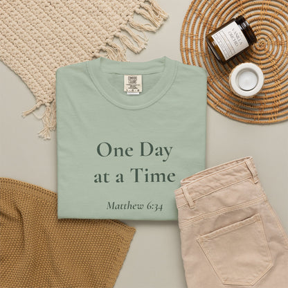 One Day at a Time — Matthew 6:34 Scripture Tee