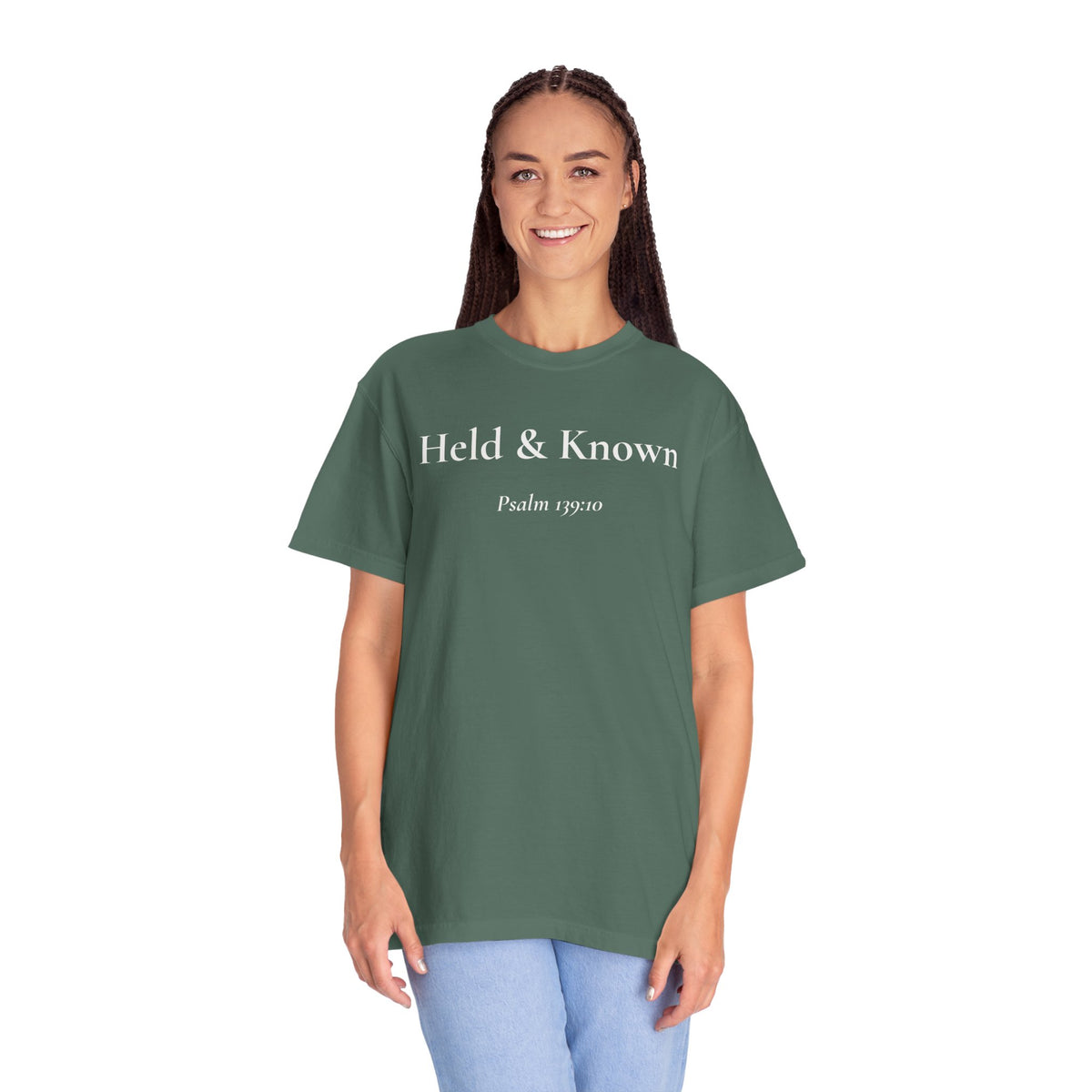 Held & Known — Psalm 139:10 Scripture Tee - Abide and Reflect