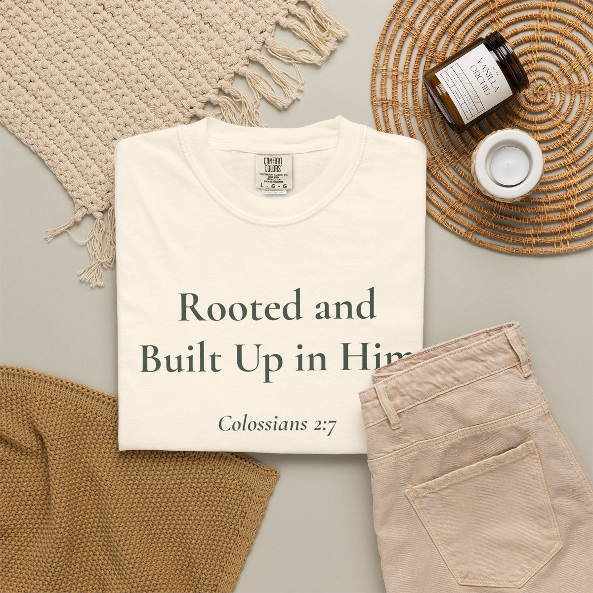 Rooted and Built Up in Him — Colossians 2:7 Scripture Tee