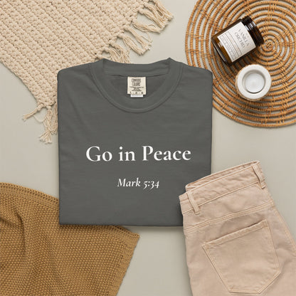 Go in Peace — Mark 5:34 Scripture Tee