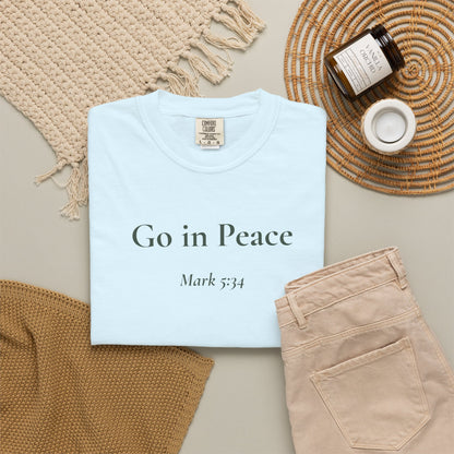 Go in Peace — Mark 5:34 Scripture Tee