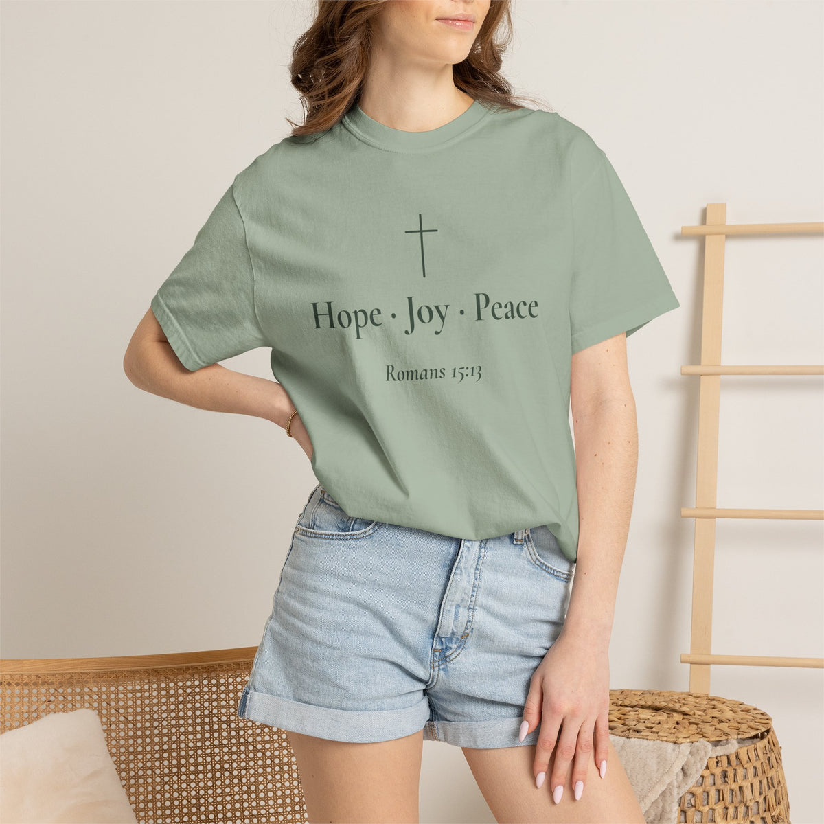 Hope · Joy · Peace — Romans 15:13 Scripture Tee - Abide and Reflect