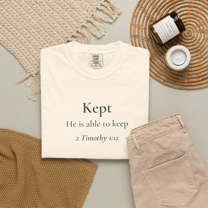 Kept — 2 Timothy 1:12 Scripture Tee - Abide and Reflect