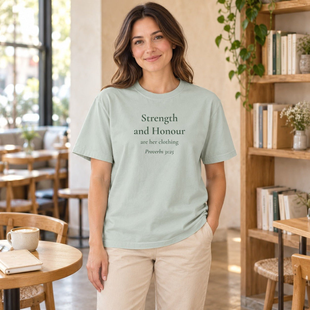 Strength and Honour — Proverbs 31:25 Scripture Tee - Abide and Reflect