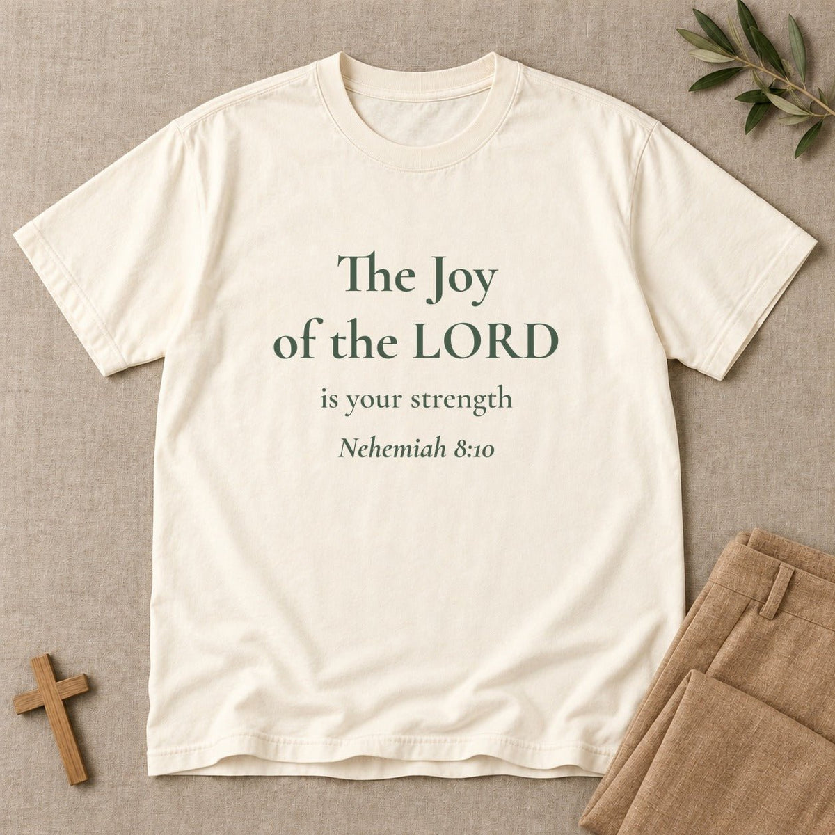 The Joy of the LORD — Nehemiah 8:10 Scripture Tee - Abide and Reflect