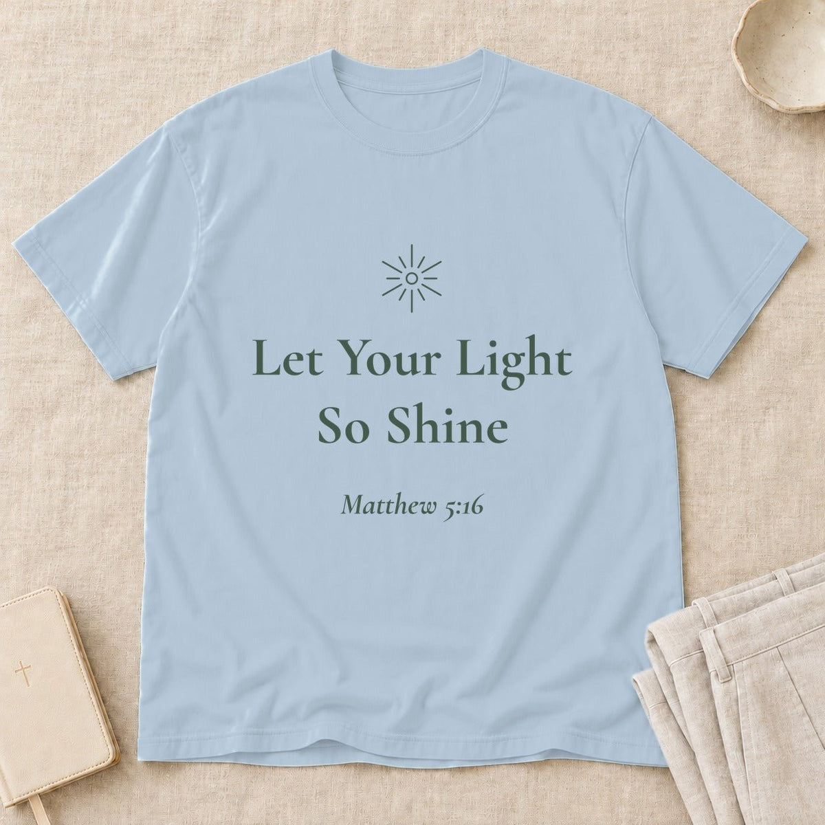 Let Your Light So Shine — Matthew 5:16 Scripture Tee - Abide and Reflect